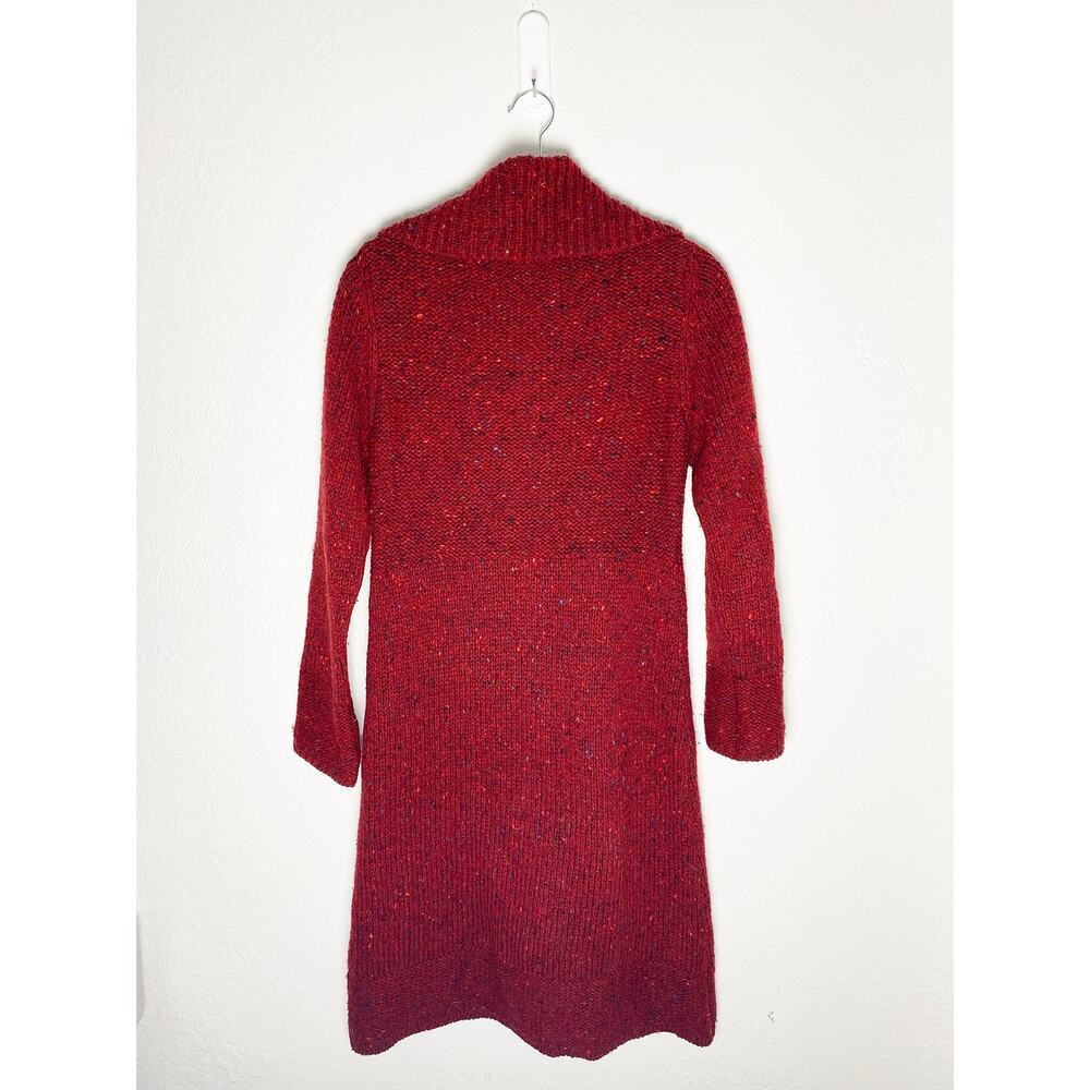 Fisherman Out Of Ireland Women's Long Button Up Cardigan Sailor Collar Woolmark - Picture 2 of 7